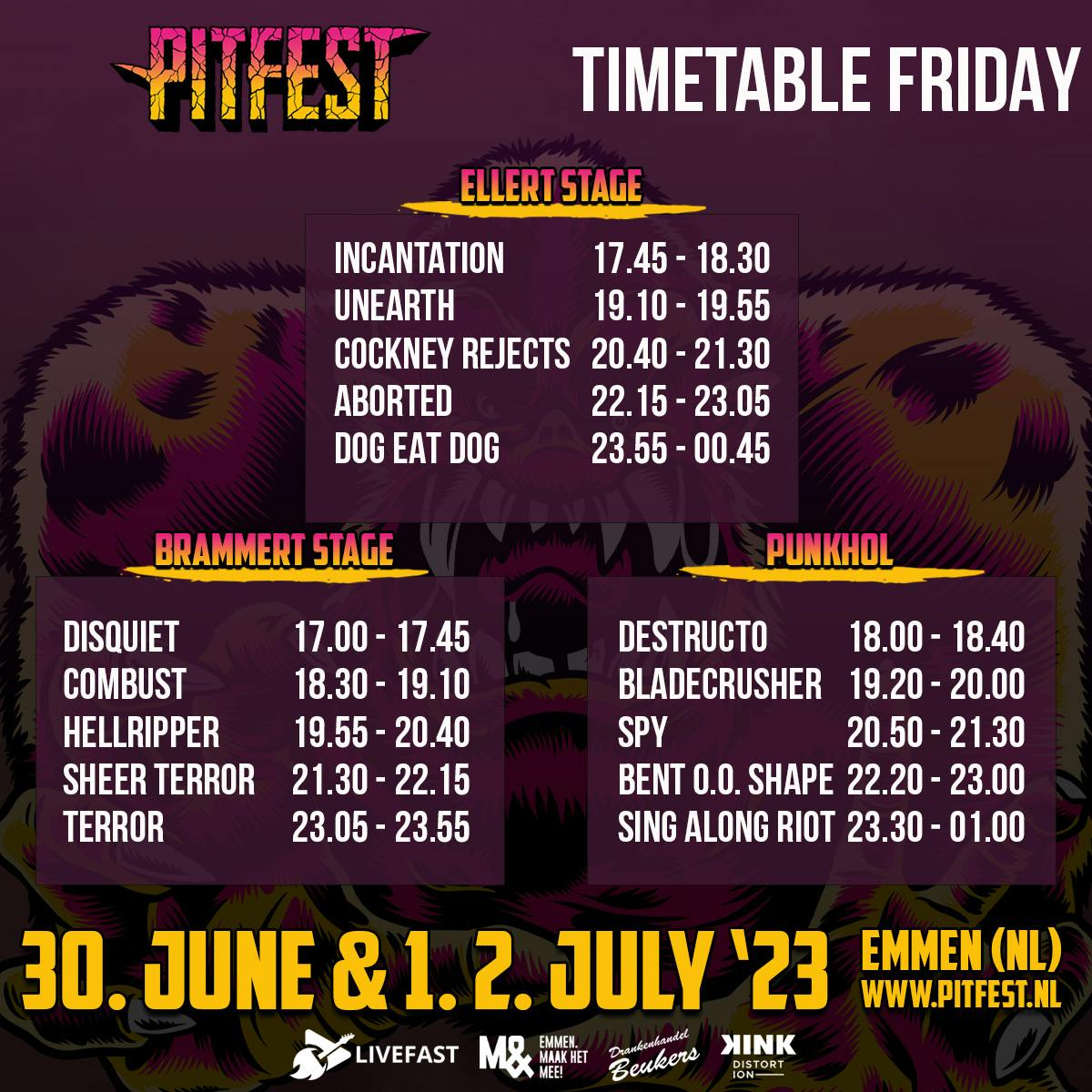 Timetable Friday